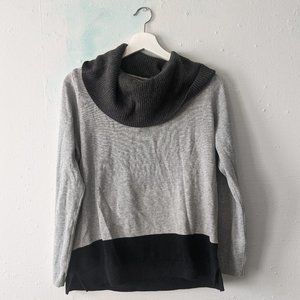 NWT Colorblock Grey Cowl Neck Sweater